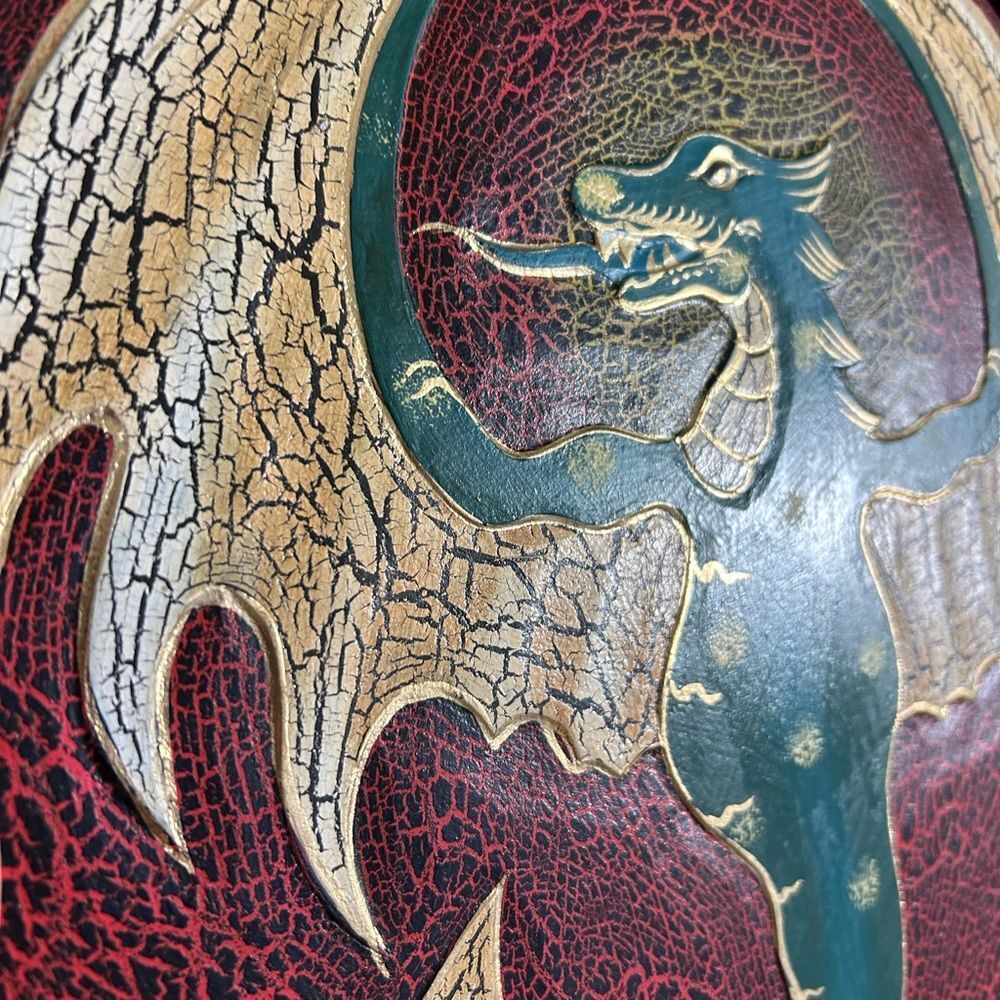 Vintage 15.75" Green Dragon Fantasy Whimsy Wall Art Handcarved - Picture 10 of 12
